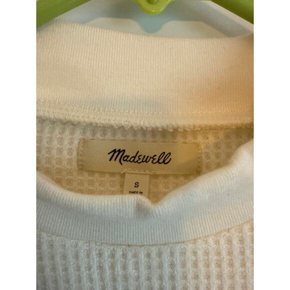 Madewell Waffle-Knit Long Sleeve Crewneck Tee – Small – Winter White - Picture 7 of 7